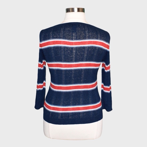 Chaps Petites Mixed Stripe Ribbed Knit Top - Picture 3 of 6